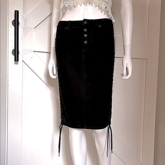 RARE Alexander McQueen Lace Up Sides Italian Black Denim Jean